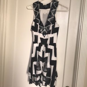 Black and white cocktail dress.
